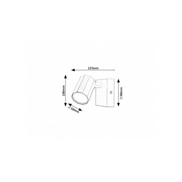 Rabalux Zidna lampa Rogelio GU10 1X MAX 5W mat crno (73023) - RAS002731A00000