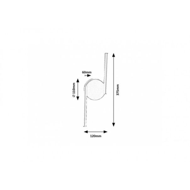 Rabalux Zidna lampa Sabira LED 8W crna (71122) - 71122