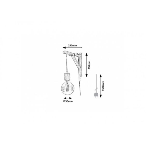 Rabalux Zidna lampa Ubul E27 1x MAX 60W bukva (71028) - 71028