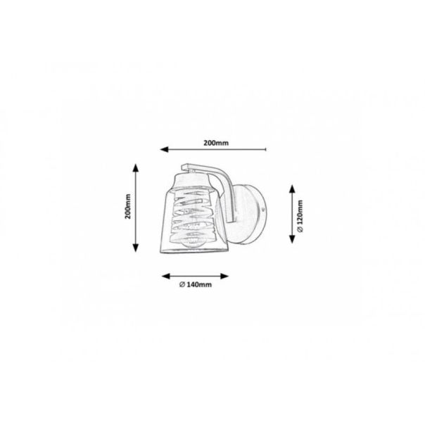 Rabalux Zidna lampa Zenaida E27 1x MAX 60W mat crno (3542) - 3542