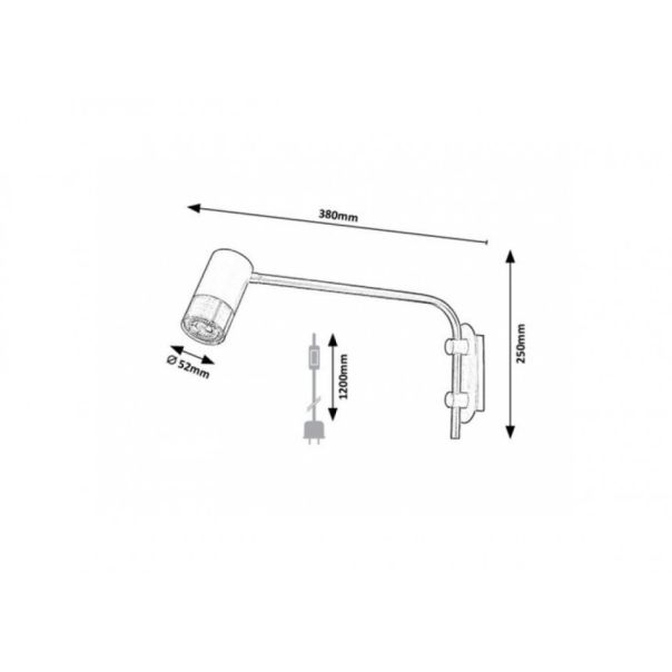 Rabalux Zidna lampa Zircon GU10 1X MAX 5W mat crno (5072) - 5072