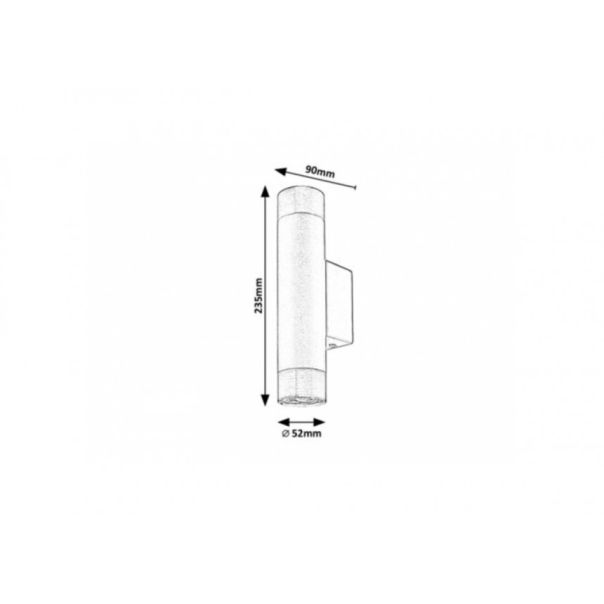 Rabalux Zidna lampa Zircon GU10 2X MAX 5W mat crno (5073) - 5073