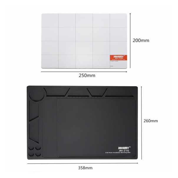 Radna podloga silikonska JAKEMY JM-Z17, 359*260*5mm, sa magnetnnom podlogom set - 213514