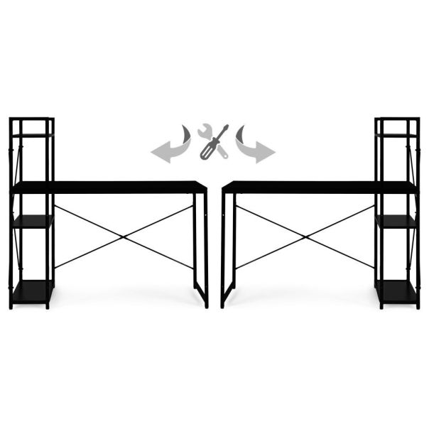 MODERNHOME Radni sto 120x60 cm sa policama black - EP2828277
