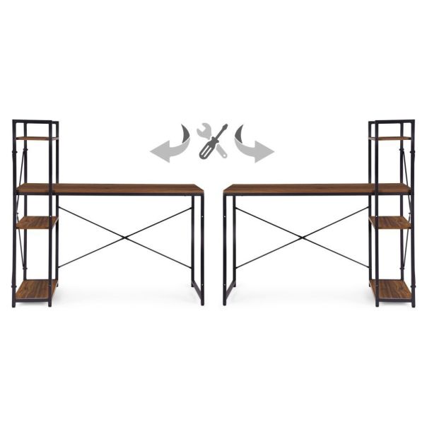 MODERNHOME Radni sto 120x60 cm sa policama dark - EP2828274