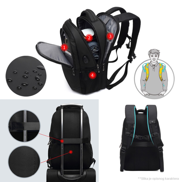 Ranac POSO 652 Casual crni - 75954