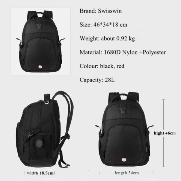 Ranac za laptop Swiss 15.6 SW9017 crni - 208865