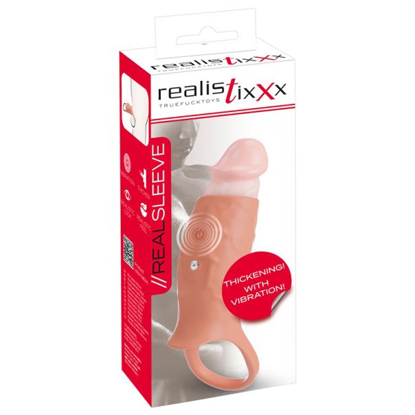 Realistična vibrirajuća navlaka za penis RealSleeve Open - 54051490000