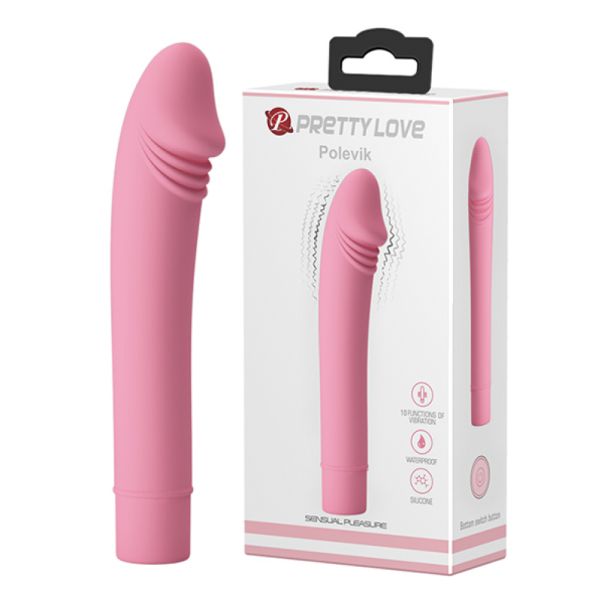 Realistični Silikonski Vibrator Polevik Pink - 014718-1
