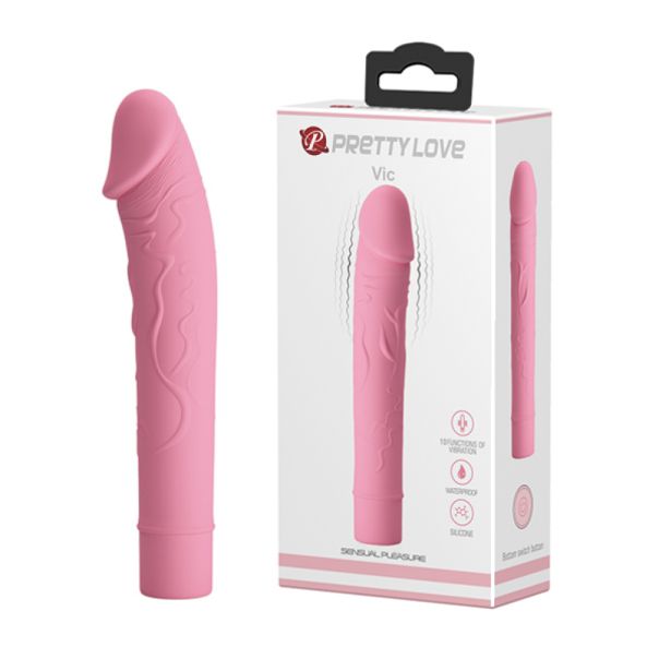 Realistični Silikonski Vibrator Vic Pink - 014701-1