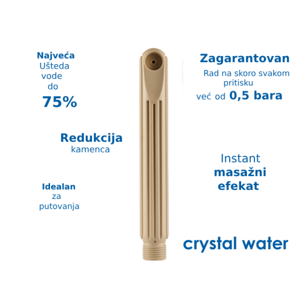 CRYSTAL WATER RELAX Tuš ručica, min.pritisak 0,5 bar, ušteda vode do 75%, bež, ø 3cm, - R0043-1