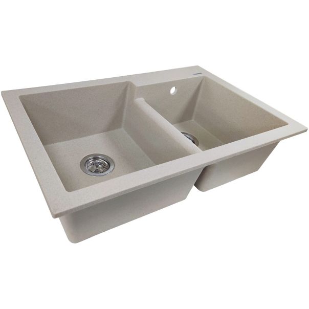 SANDONNA Dvodelna granitna sudopera 79X51cm Edyta, bež - 2767