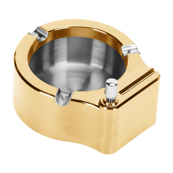 Retro Metalna pepeljara upaljac zlatna - 213587