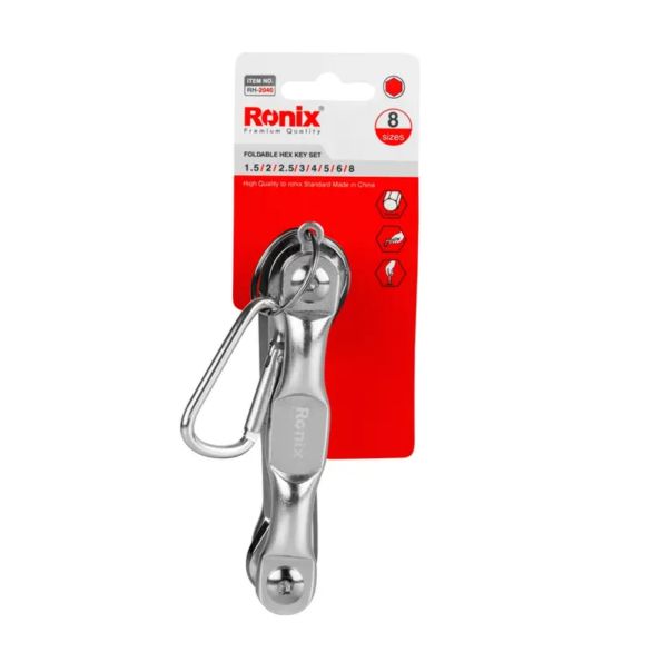 RONIX Sklopivi SET HEX ključeva 8-delni Cr-V RH-2040 1.5-8mm - RH-2040RX