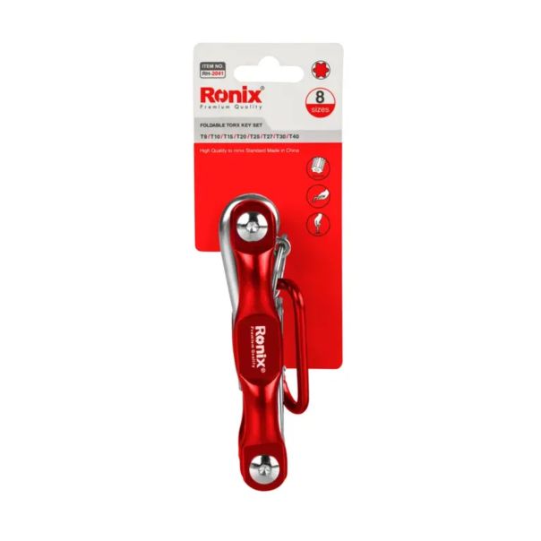 RONIX Sklopivi SET TORX Ključeva 8-delni Cr-V RH-2041 T9-T40 - RH-2041RX