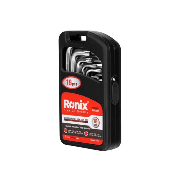 RONIX Kratki HEX & TORX ključevi SET 18-delni Cr-V RH-2051 PLC 1-5-10mm/T10-T50 - RH-2051RX