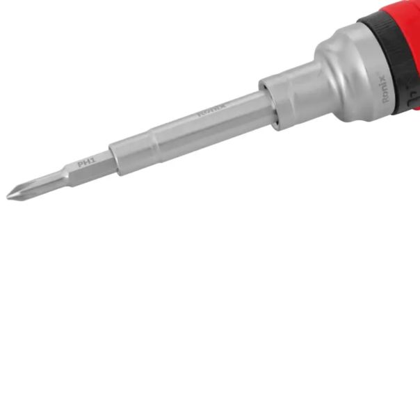 RONIX SET Račnastog odvijača sa nastavcima 8 u 1 - 3 funkcije RH-2725 BL 24cm/330g - RH-2725RX