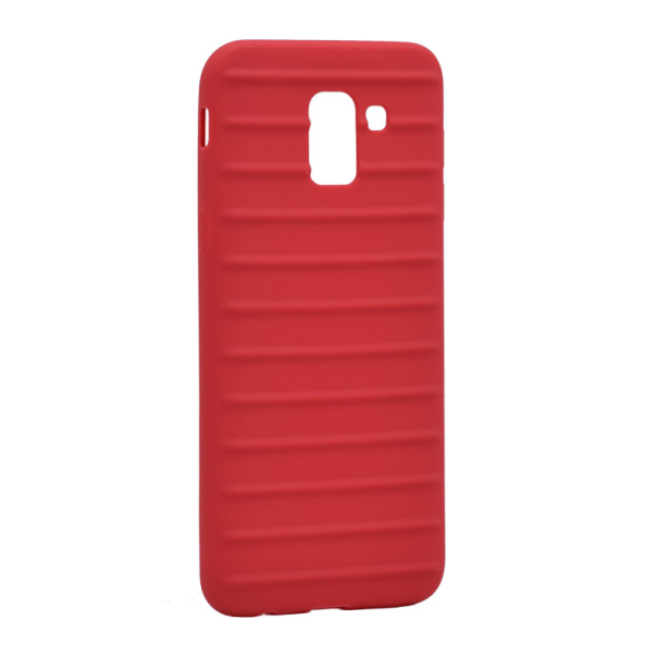Maska za Samsung J6/ J600F (2018) EU Ribbed crvena - 029867