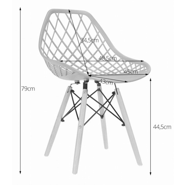 BOLZZ Roma set 4 stolice white - BOLROMCHAWHITS