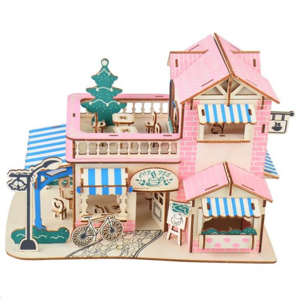 3d drvena slagalica - Romantični caffe bar - 43-1-1-1