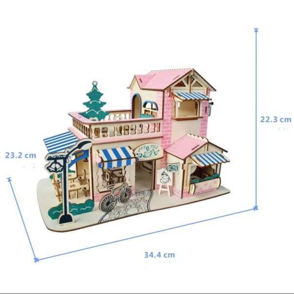 3d drvena slagalica - Romantični caffe bar - 43-1-1-1