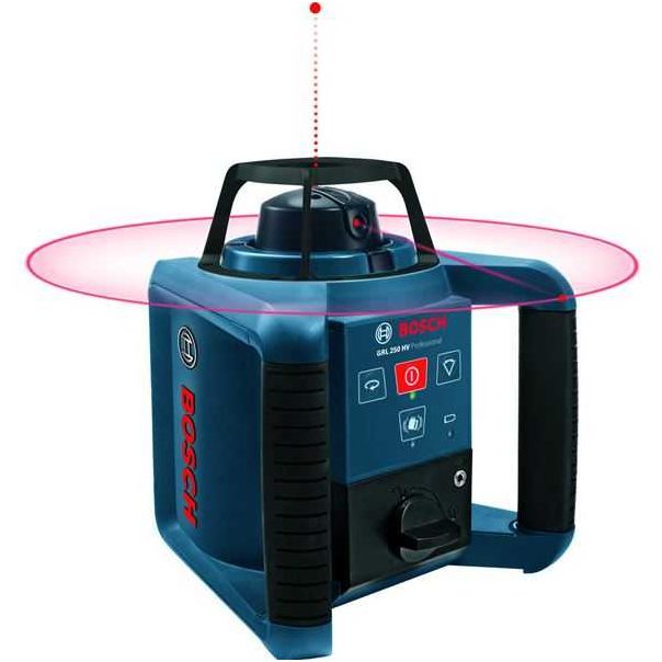 BOSCH Rotacioni laser GRL 250 HV  u koferu sa 1 x baterijom (AA), kompletom dodatnog pribora - 0601061600