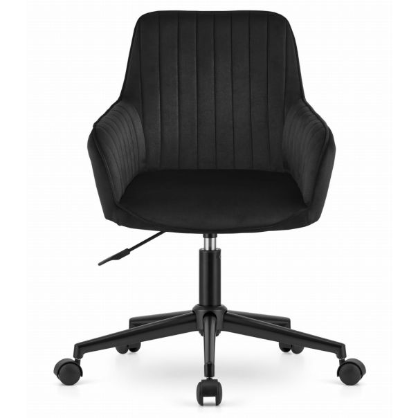 OSKAR Rotirajuća somotna fotelja roxy crna - EP2894068