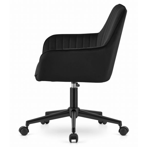 OSKAR Rotirajuća somotna fotelja roxy crna - EP2894068