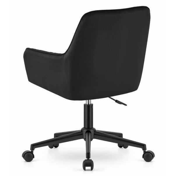 OSKAR Rotirajuća somotna fotelja roxy crna - EP2894068