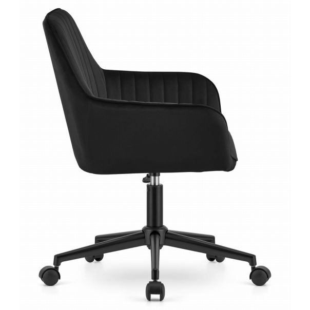 OSKAR Rotirajuća somotna fotelja roxy crna - EP2894068