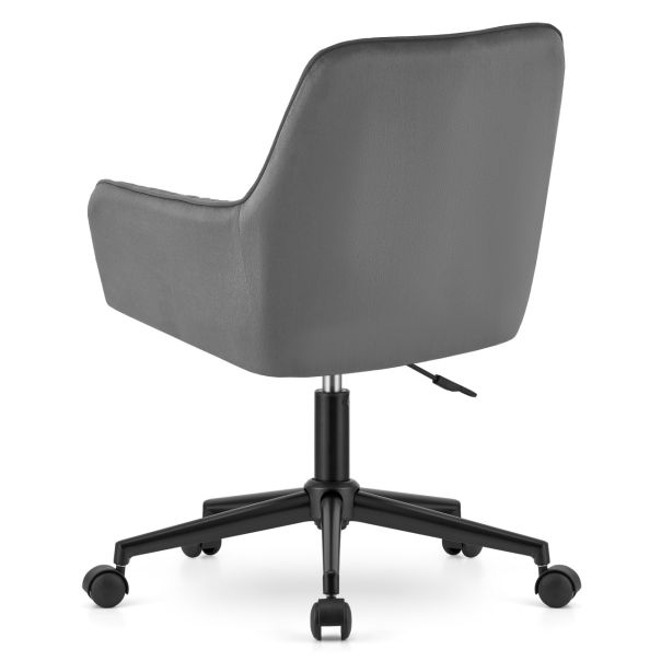 OSKAR Rotirajuća somotna fotelja roxy tamno siva - EP2894071
