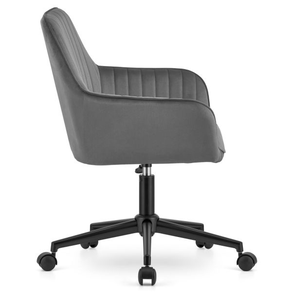 OSKAR Rotirajuća somotna fotelja roxy tamno siva - EP2894071