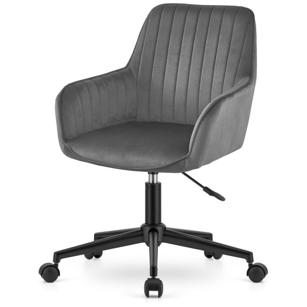 OSKAR Rotirajuća somotna fotelja roxy tamno siva - EP2894071