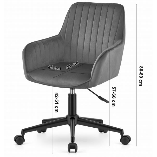 OSKAR Rotirajuća somotna fotelja roxy tamno siva - EP2894071