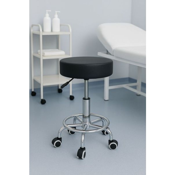 MODERNHOME Rotirajuća stolica, kozmetička i medicinska, podesiva, crna - - EP2671086