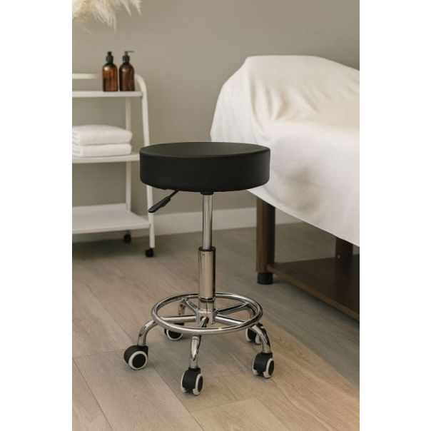 MODERNHOME Rotirajuća stolica, kozmetička i medicinska, podesiva, crna - - EP2671086