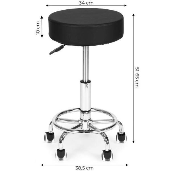 MODERNHOME Rotirajuća stolica, kozmetička i medicinska, podesiva, crna - - EP2671086