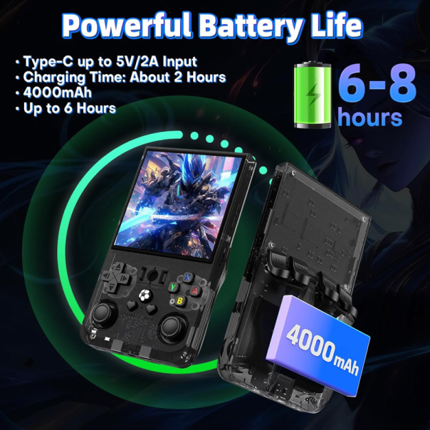 Ručna konzola GAME MASTER R36 Max 64GB transparent crna - 616387