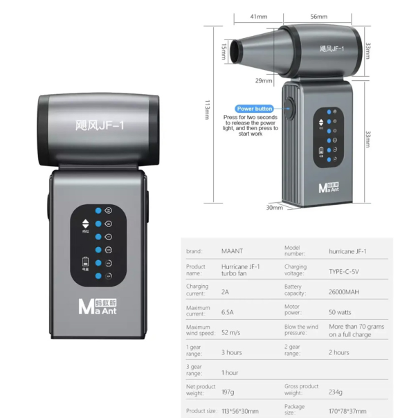 Rucni kompresor MaAnt JF-1 HQ sivi - 215613
