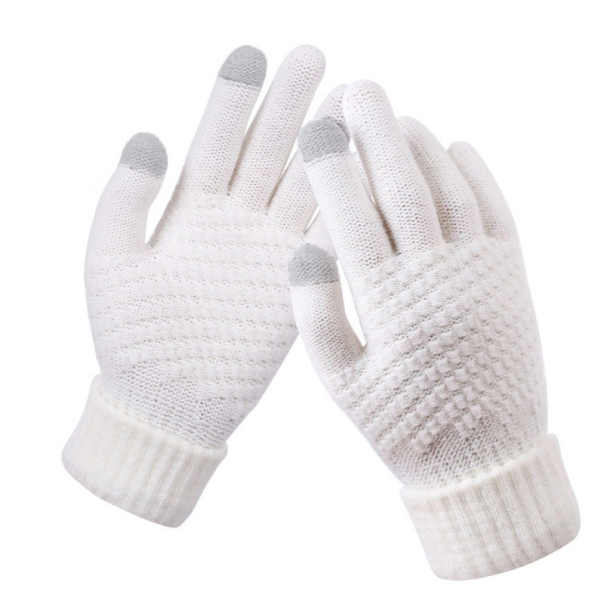 Rukavice za touch screen BRAIDED bele - 607016