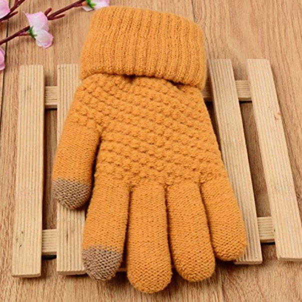 Rukavice za touch screen BRAIDED kamel - 607017