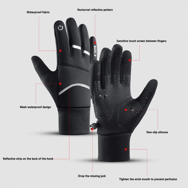 Rukavice za touch screen Vilico crne L - 213592