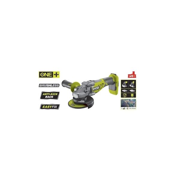 RYOBI Akumulatorska ugaona brusilica bez četkica 125mm ONE+ 18V R18AG7-0 - R18AG7-0