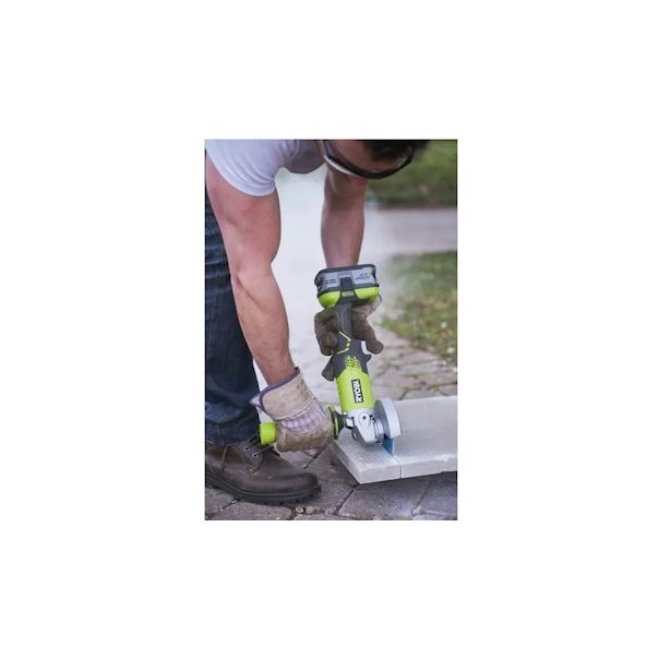 RYOBI Akumulatorska ugaona brusilica 115mm, set sa punjačem i baterijom 4Ah R18AG-140S - R18AG-140S