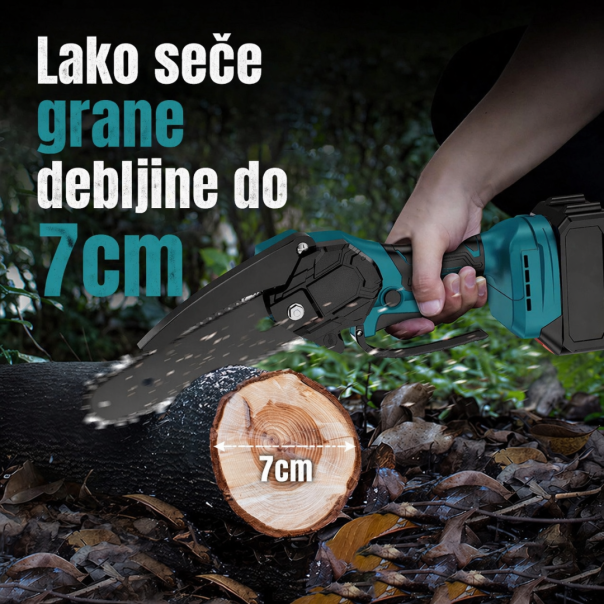 AKU mala testera za drva u koferu, sa dve baterije, rukavicama i zaštitnim naočarima 48v - EP2964153