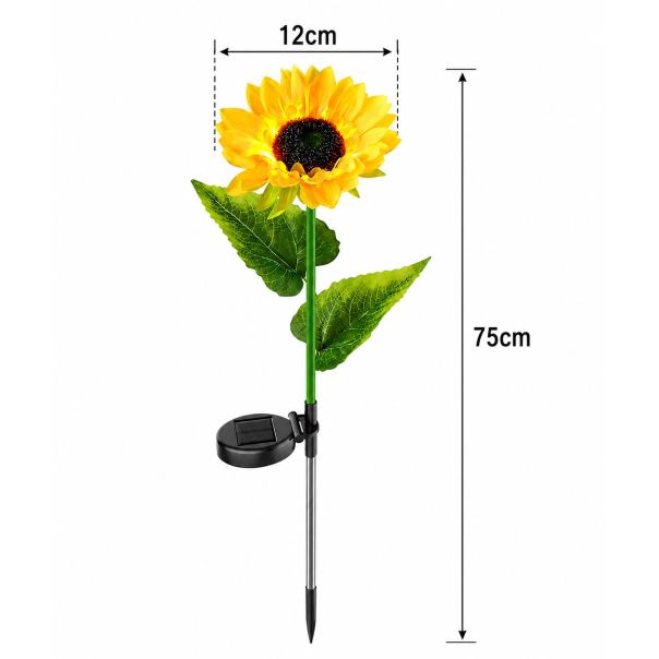 Solarna baštenska LED lampa Suncokret 75 cm – Dekorativna spoljašnja rasveta - EP3173654