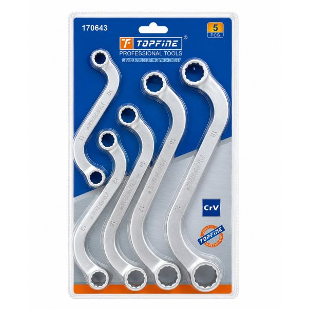 TOPFINE Set S okastih ključeva 5 kom. CrV 10–19 mm - EP3173642