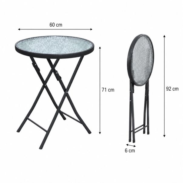 Baštenski sto rasklopivi okrugli fi 60cm - EP3170375