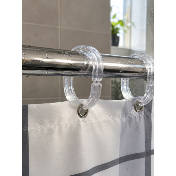 Alke za tuš zavesu PVC – 12 kom providne - EP3176364