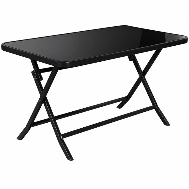 Baštenski sto sa crnim staklom 130x75cm rasklopivi - EP3170393